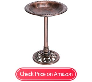 vivohome polyresin antique outdoor bird bath